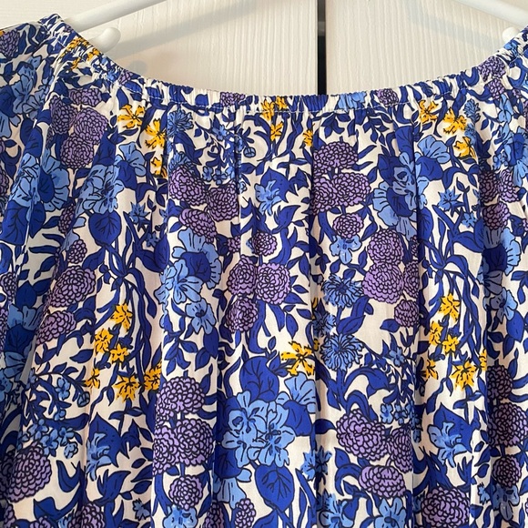 NWT J. Crew Blue & Yellow V-Neck Fête Floral Print Midi Dress, S - Picture 6 of 14